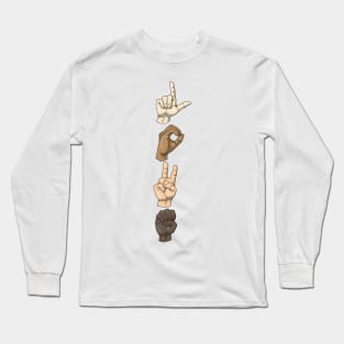 Love in Sign Language - vertical Long Sleeve T-Shirt